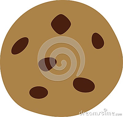 Chocolate chip cookie Vector Illustration