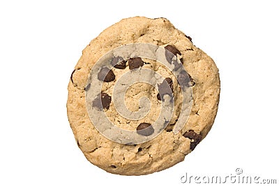 Chocolate chip cookie isolated on white Stock Photo