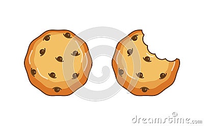 Chocolate chip cookie vector illustration Vector Illustration
