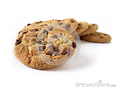 Chocolate Chip Cookies 3 (path included) Stock Photo