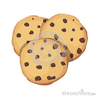 Chocolate Chip Cookies. Choco cookie icon. Vector illustration Vector Illustration