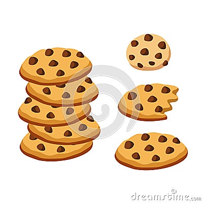 Chocolate Chip Cookies Vector Illustration