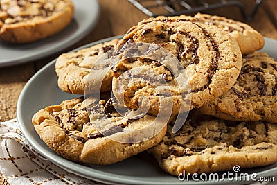 Chocolate Chip Peanut Butter Pinwheel Cookie Stock Photo