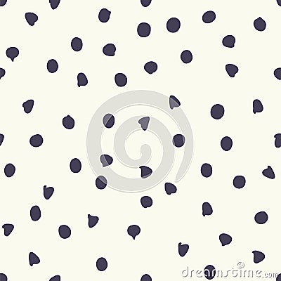 Chocolate chip polka dots, vector seamless pattern Vector Illustration