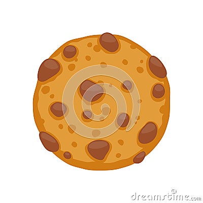 Chocolate chips cookie icon. Vector Illustration