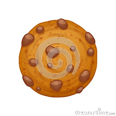 Chocolate chips cookie icon. Vector Illustration