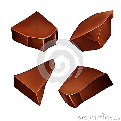 Chocolate chips for decorating desserts. Vector Vector Illustration