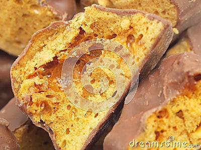 Chocolate Cinder Toffee Stock Photo