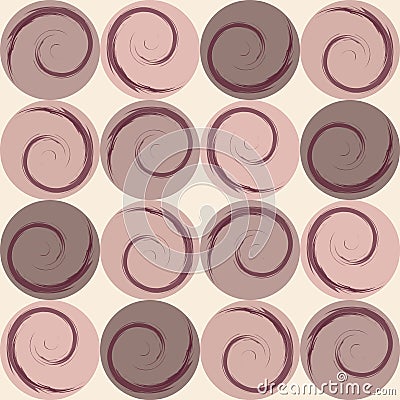 Chocolate circles with spirals, wrapping paper Vector Illustration
