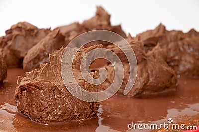 Chocolate coating for the cake Stock Photo