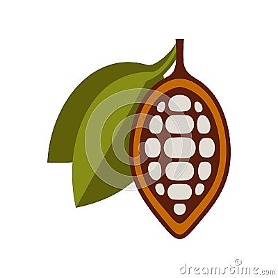 Chocolate Cocoa Beans Icon on White Background. Vector Vector Illustration