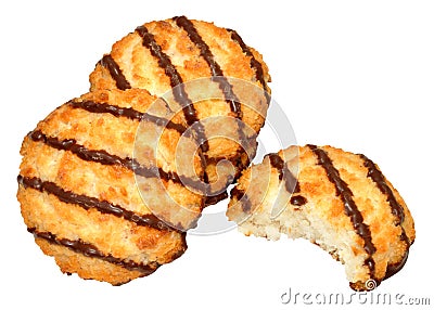 Chocolate Coconut Macaroon Biscuits Stock Photo