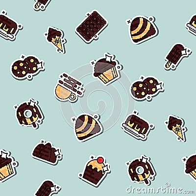 Chocolate concept icons pattern Vector Illustration