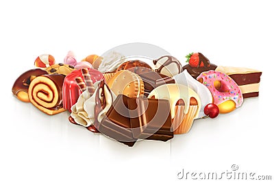 Chocolate, confectionery vector illustration Vector Illustration