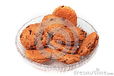 Chocolate cookies in bowl Stock Photo