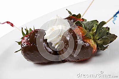 Chocolate Covered Strawberries Stock Photo