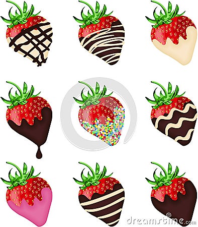 Chocolate covered strawberries Stock Photo