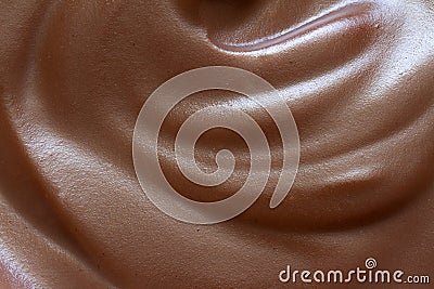 Chocolate cream closeup background texture Stock Photo