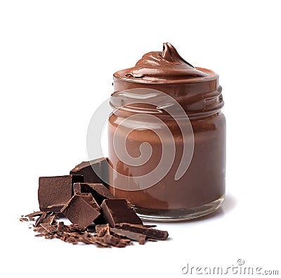 Chocolate creamy with crumbs Stock Photo