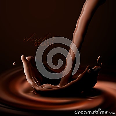 Chocolate crown splash Vector Illustration