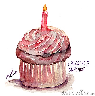 Chocolate cupcake Cartoon Illustration