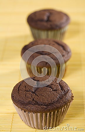 Chocolate Cupcakes Stock Photo