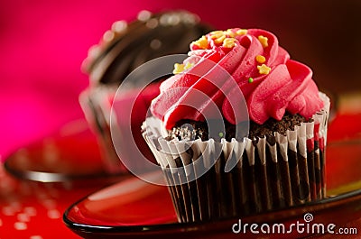 Chocolate cupcakes Stock Photo