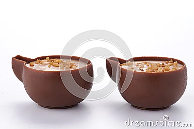 Chocolate cups Stock Photo
