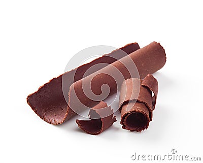 Chocolate curls Stock Photo