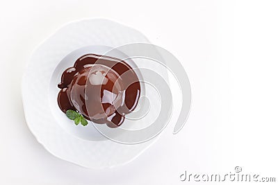 Chocolate dessert with cream cheese Stock Photo