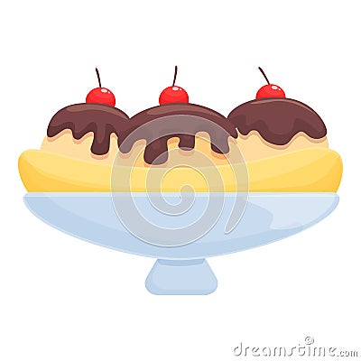 Chocolate dessert icon cartoon vector. Cherry food Vector Illustration