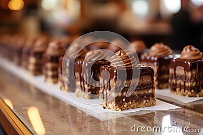 Chocolate desserts at the cake store Stock Photo