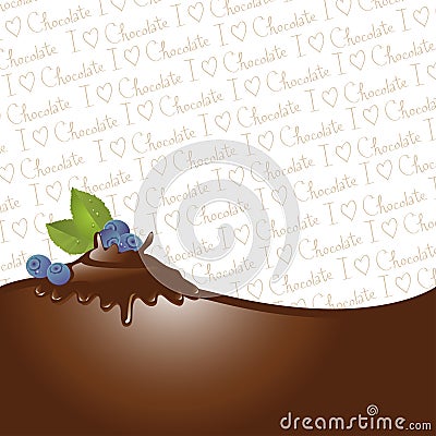 Chocolate dipped bilberries Vector Illustration