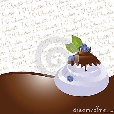 Chocolate dipped bilberries Vector Illustration