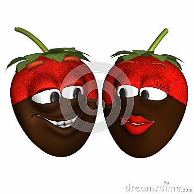 Chocolate Dipped Strawberry Smileys Stock Photo