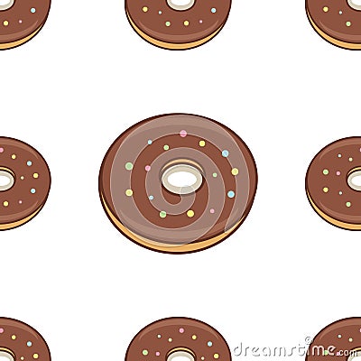 Chocolate donut glaze seamless texture. Kids background Vector Illustration