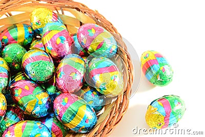 Chocolate easter eggs Stock Photo