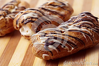 Chocolate eclair Stock Photo