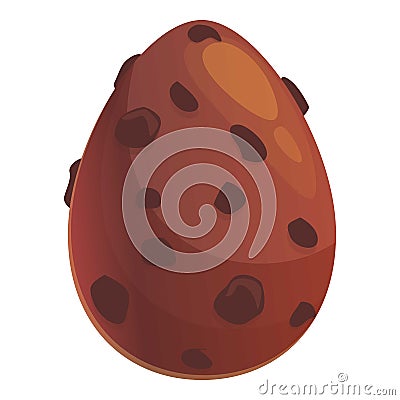 Chocolate egg dessert icon cartoon vector. Dark candy Vector Illustration