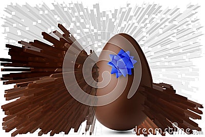 Chocolate egg exploded Stock Photo