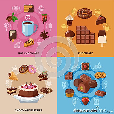 Chocolate Flat Concept Vector Illustration