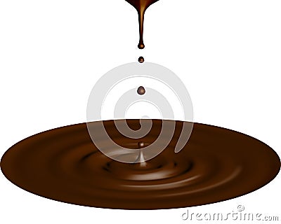 Chocolate flowing and dripping down, topping sauce for dessert isolated on transparent background in 3D Vector Illustration