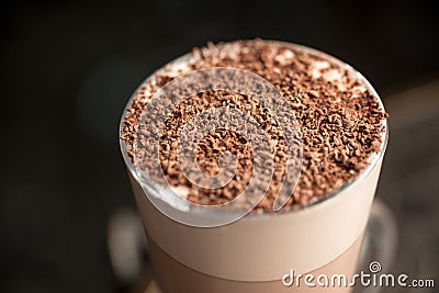 Chocolate foam latte Stock Photo