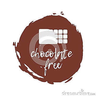 Chocolate Free Label. Food intolerance symbols. Vector illustration Vector Illustration