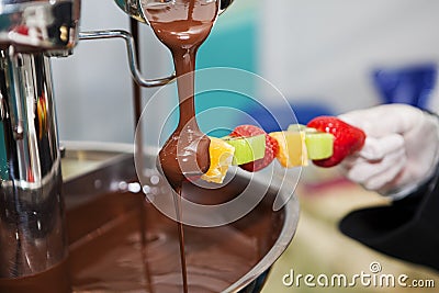 Chocolate and fruit Stock Photo