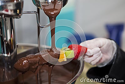 Chocolate and fruit Stock Photo