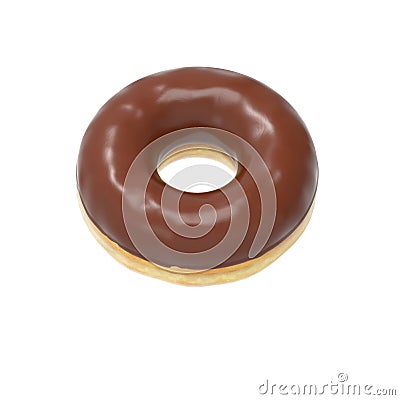 Chocolate-glazed donut Stock Photo