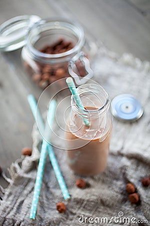 Chocolate hazelnut milk Stock Photo