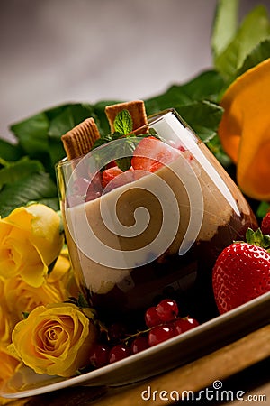 Chocolate Hazelnut Mousse Stock Photo