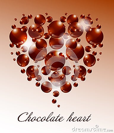 Chocolate heart Vector Illustration